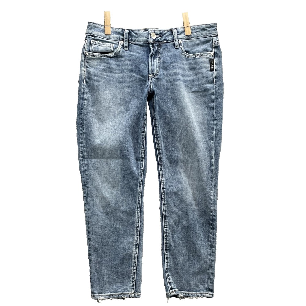 Silver Jeans Elyse Womens 32x24* Slim Crop Skate Streetwear 90s Boho Y2k Relaxed